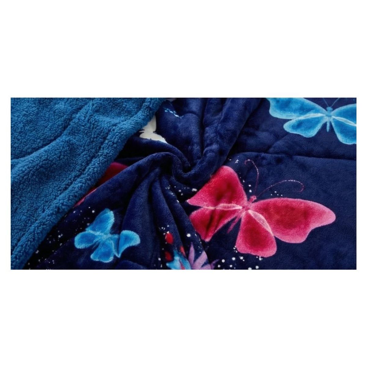 GENERICO - Cobertor Chiporro Invierno 2 Plazas - Azul Mariposa TFYH12