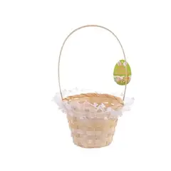 GENERICO - Canasto de Pascua Decorativo 13x40 cm Cesta para Huevos y Regalos, Diseño Festivo Infantil