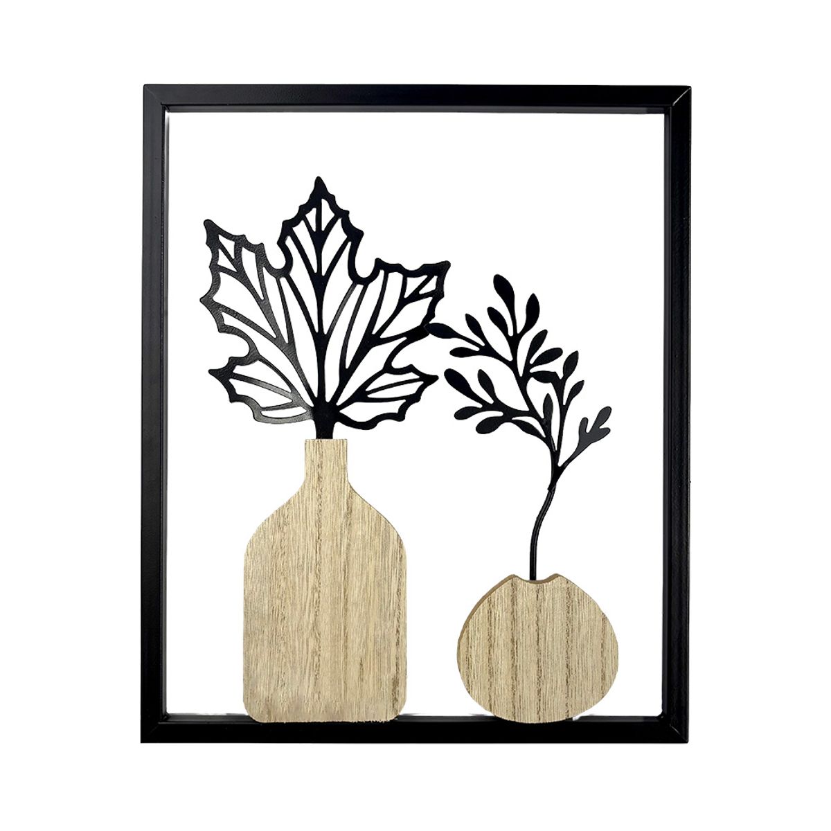 GENERICO - Cuadro Decorativo Floral Metálico Y Mdf, 25 X 30 Cm