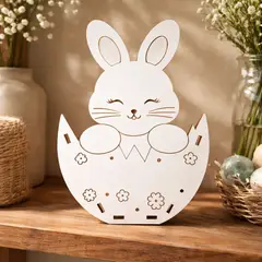 GENERICO - Pack 12 Canastos Conejo De Pascua Blanco