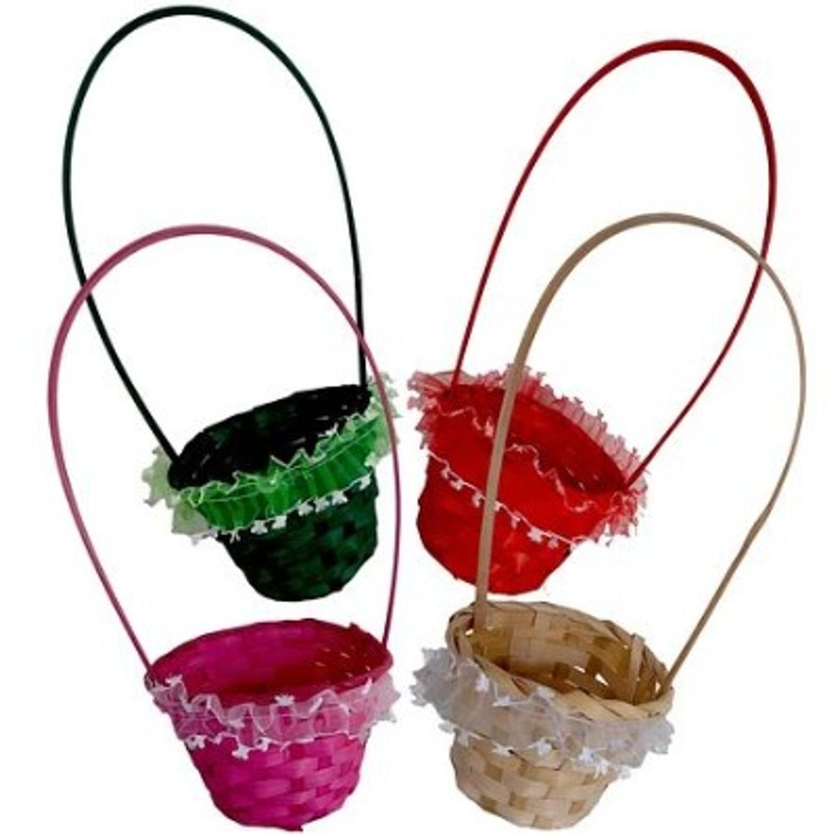 GENERICO - canasto de Pascua 18x40 cm Color Aleatorio  Cesta para Huevos, Dulces y Regalos Infantiles