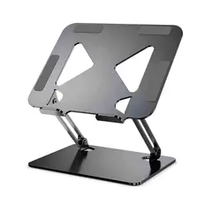 GENERICO - Soporte Base Alzador Notebook Laptop Mac Plegable Ajustable Color Gris Oscuro Antideslizante BELUG