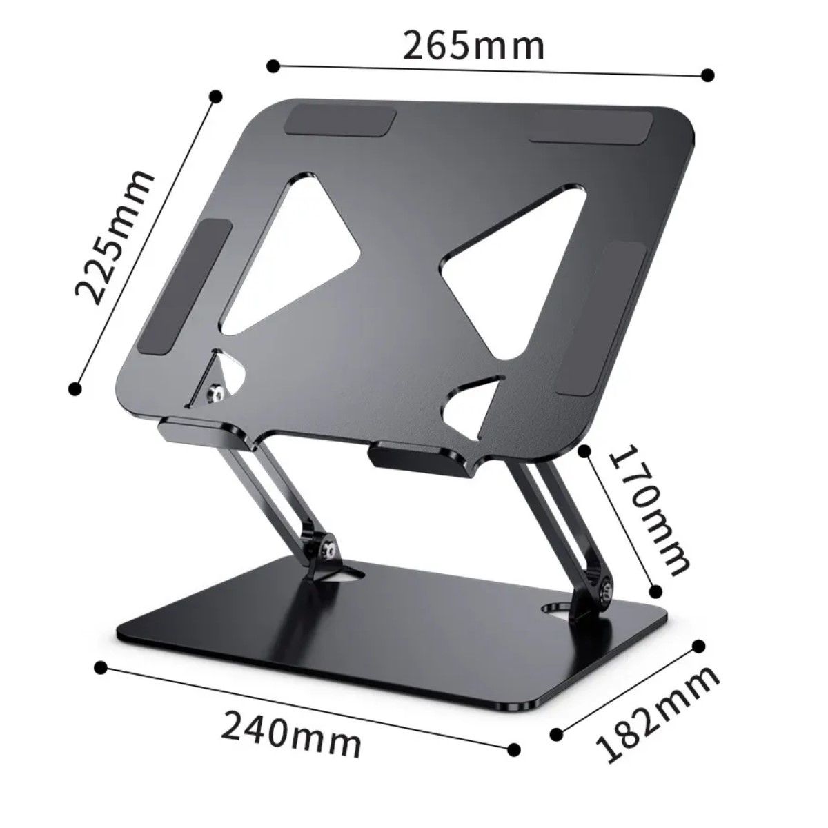 GENERICO - Soporte Base Alzador Notebook Laptop Mac Plegable Ajustable Color Gris Oscuro Antideslizante BELUG