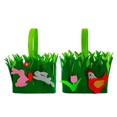 GENERICO - Canasto de Pascua 12x18x26 cm Diseño Aleatorio Cesta para Huevos, Dulces y Regalos Infantiles