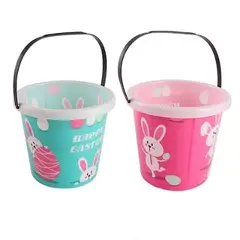 GENERICO - Canasto para Huevos de Pascua 13x16 cm Color Aleatorio Cesta para Dulces y Regalos Infantiles