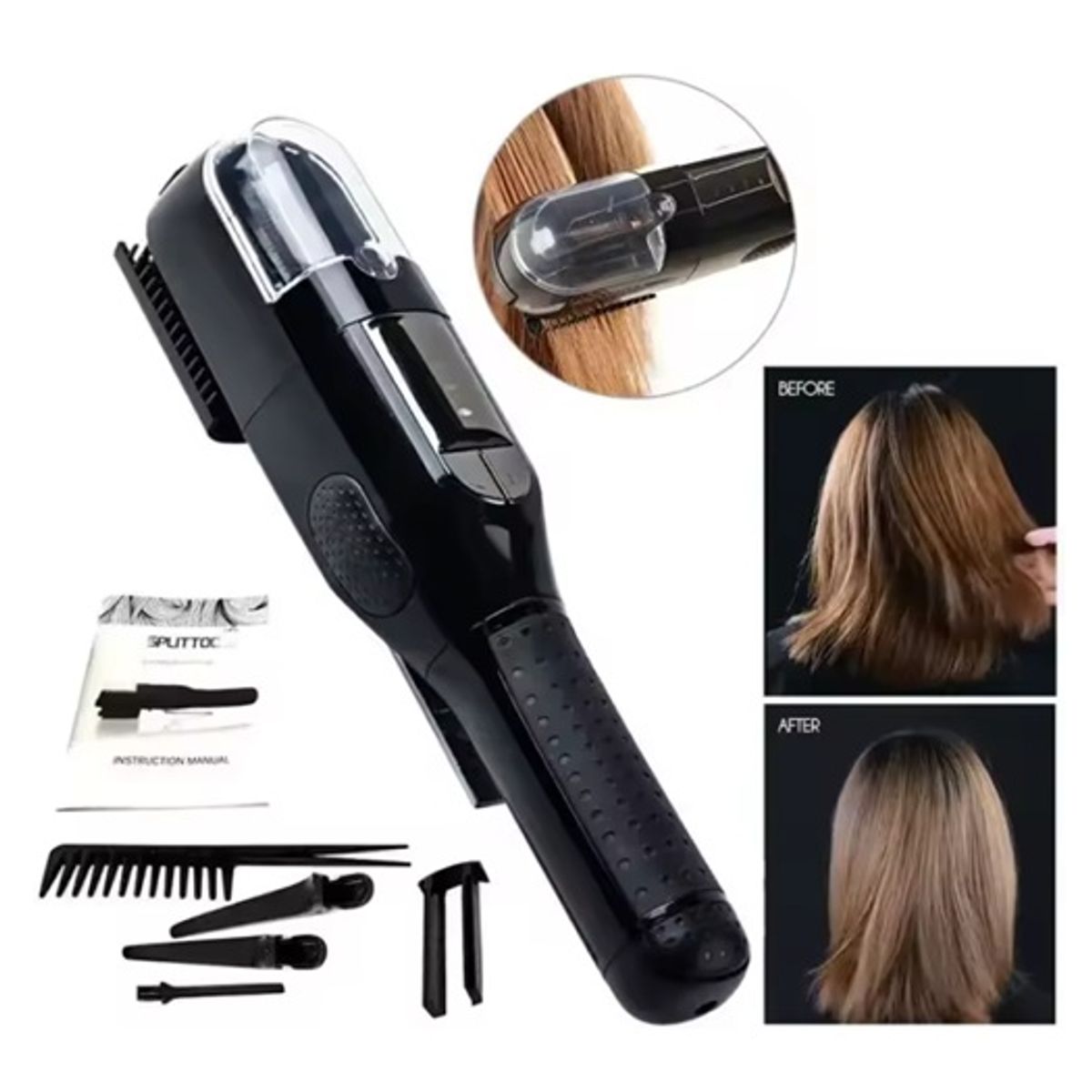 MOVI - Cepillo Cortador de Puntas Abiertas y Horquillas