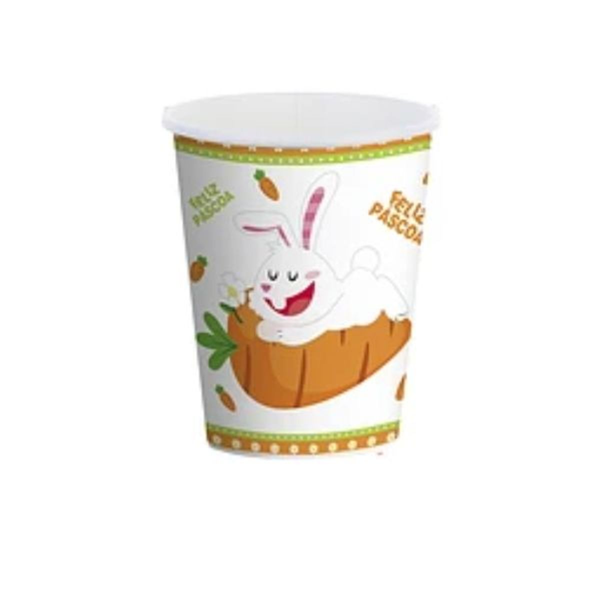 GENERICO - Vasos de carton Feliz Pascoa 250ml 6pcs