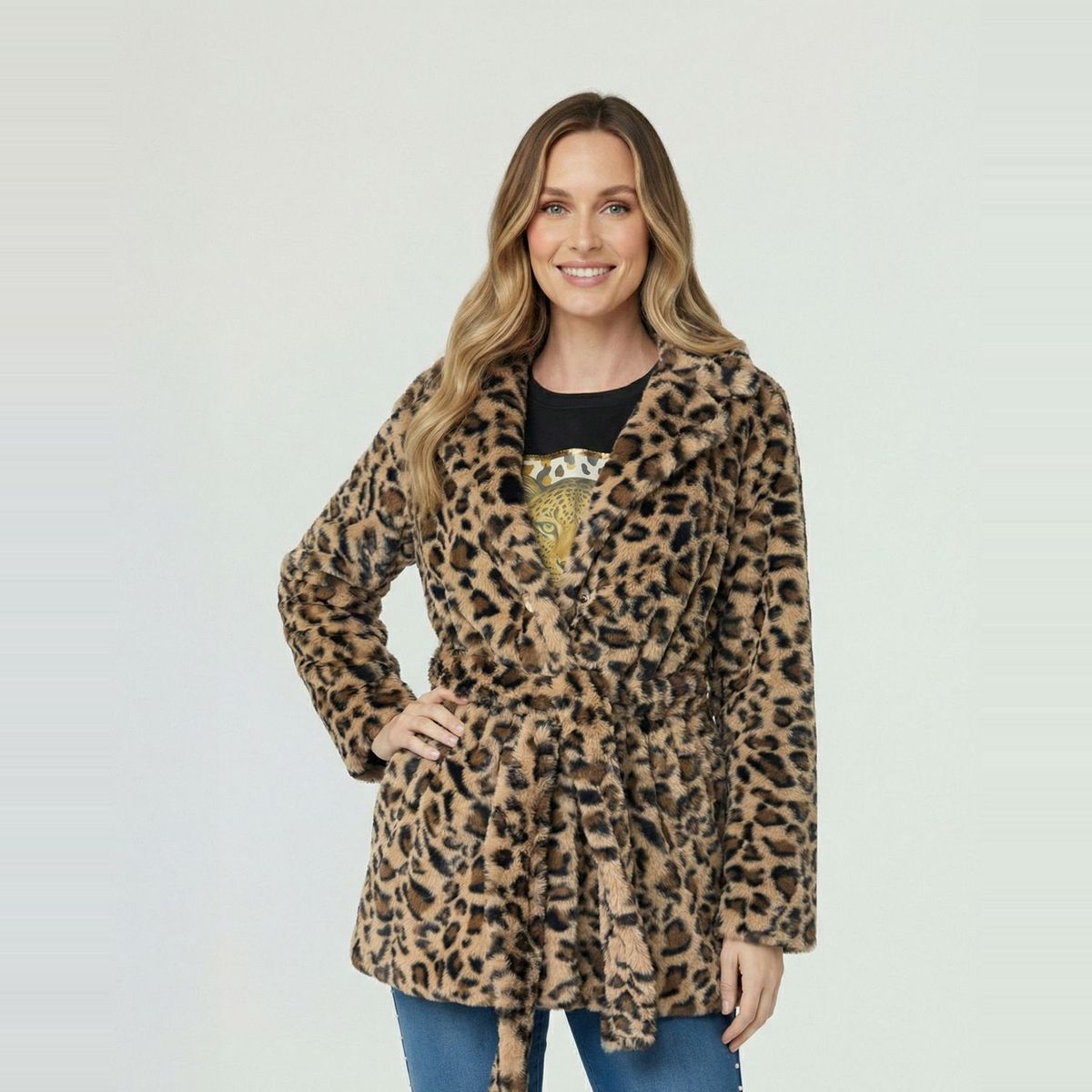 LINEATRE - Abrigo Mujer Aurora Relaxed Fit Cuello Con Solapa Manga Caida Beige Lineatre