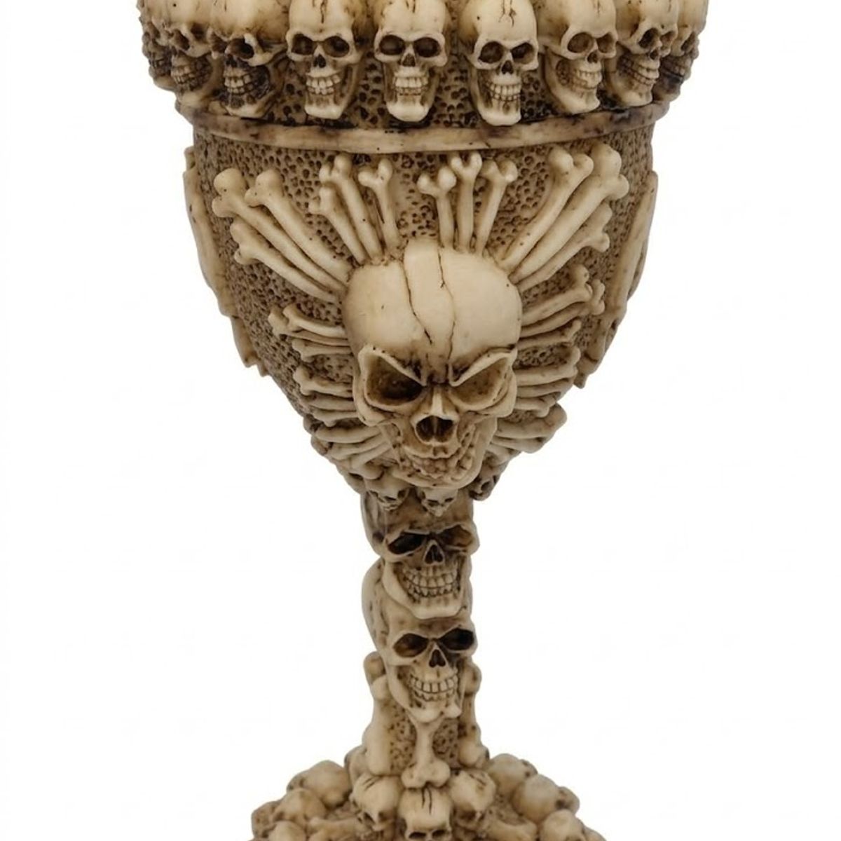 GENERICO - Copa Caliz Calavera Medieval 200 Ml Edad Media Vikingo Crema