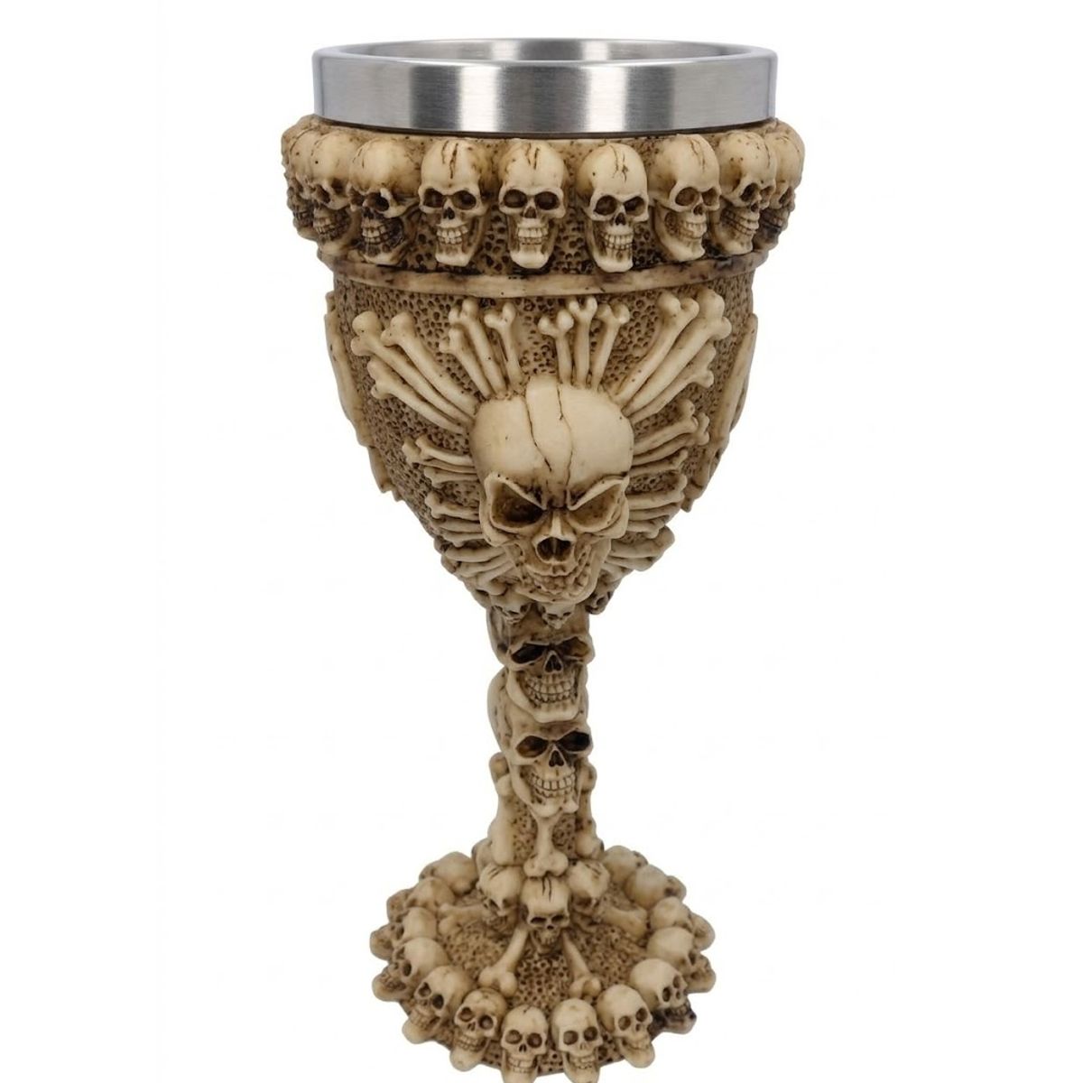 GENERICO - Copa Caliz Calavera Medieval 200 Ml Edad Media Vikingo Crema