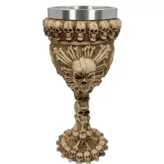 GENERICO - Copa Caliz Calavera Medieval 200 Ml Edad Media Vikingo Crema