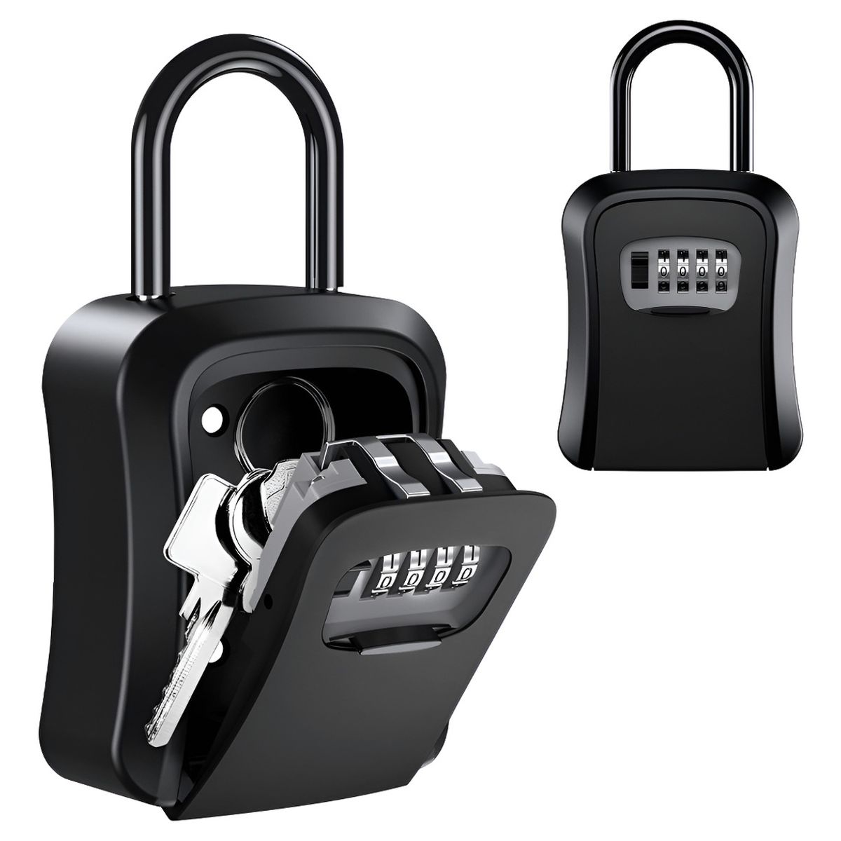 SUPERCENTER - Caja Seguridad Porta Llave Candado Clave Para Murocolgador Negro