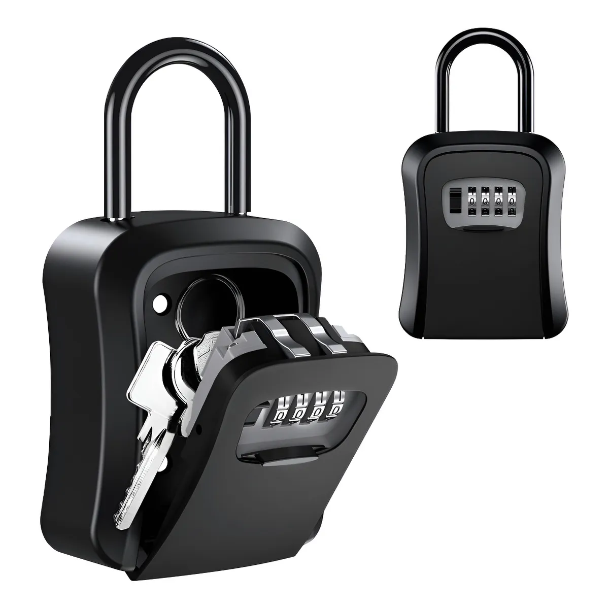 SUPERCENTER - Caja Seguridad Porta Llave Candado Clave Para Murocolgador Negro