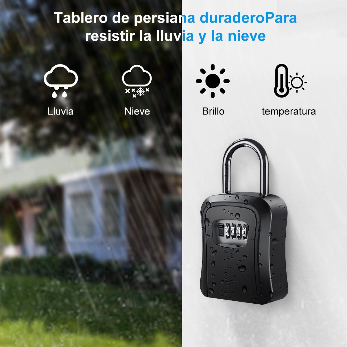 SUPERCENTER - Caja Seguridad Porta Llave Candado Clave Para Murocolgador Negro