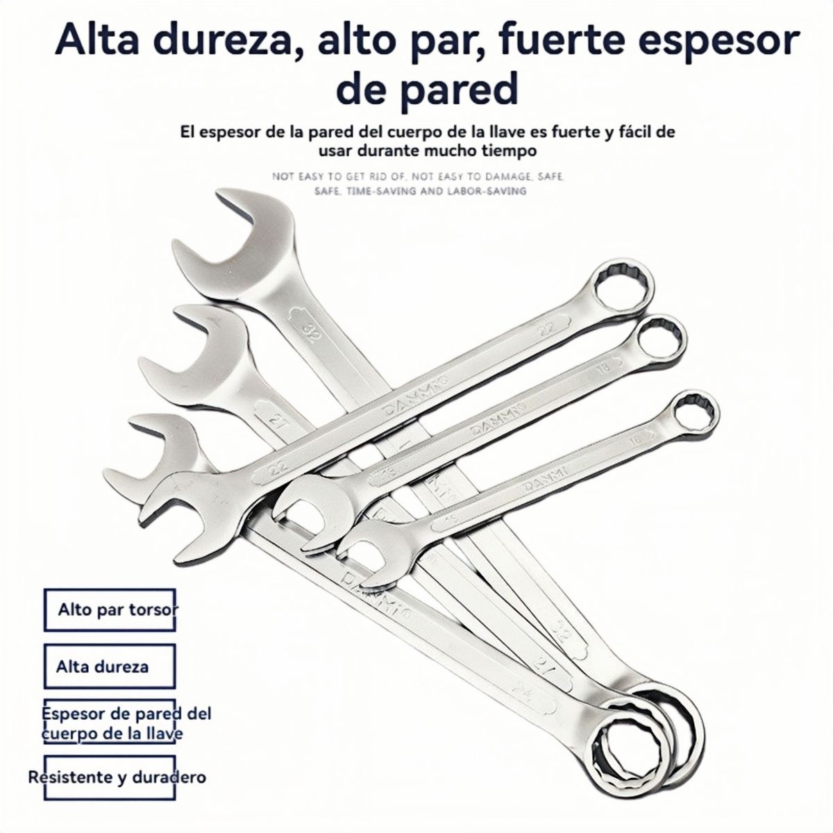 DANMI - Danmi Tools - Juego De Llaves Combinadas De 8 Piezas