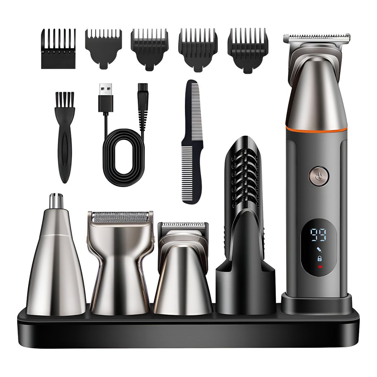 SUPERCENTER - Afeitadora Eléctrica Barber, 5 En 1 Recortadora Eléctrica Negro