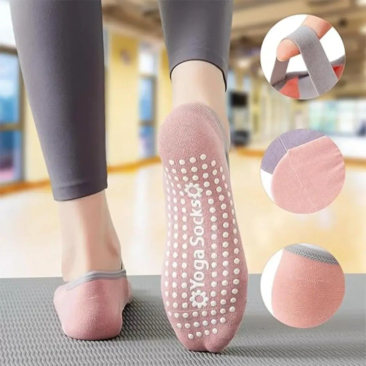 KUANGYE - Set 6 Pares Calcetines Antideslizantes Para Yoga Pilates