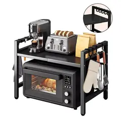 GENERICO - Rack Organizador Con Ganchos Extensible Horno Microondas
