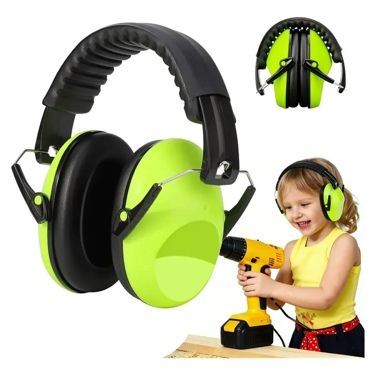 KUANGYE - Orejeras Audifonos Antiruido Niños Y Adultos Tdah Verde