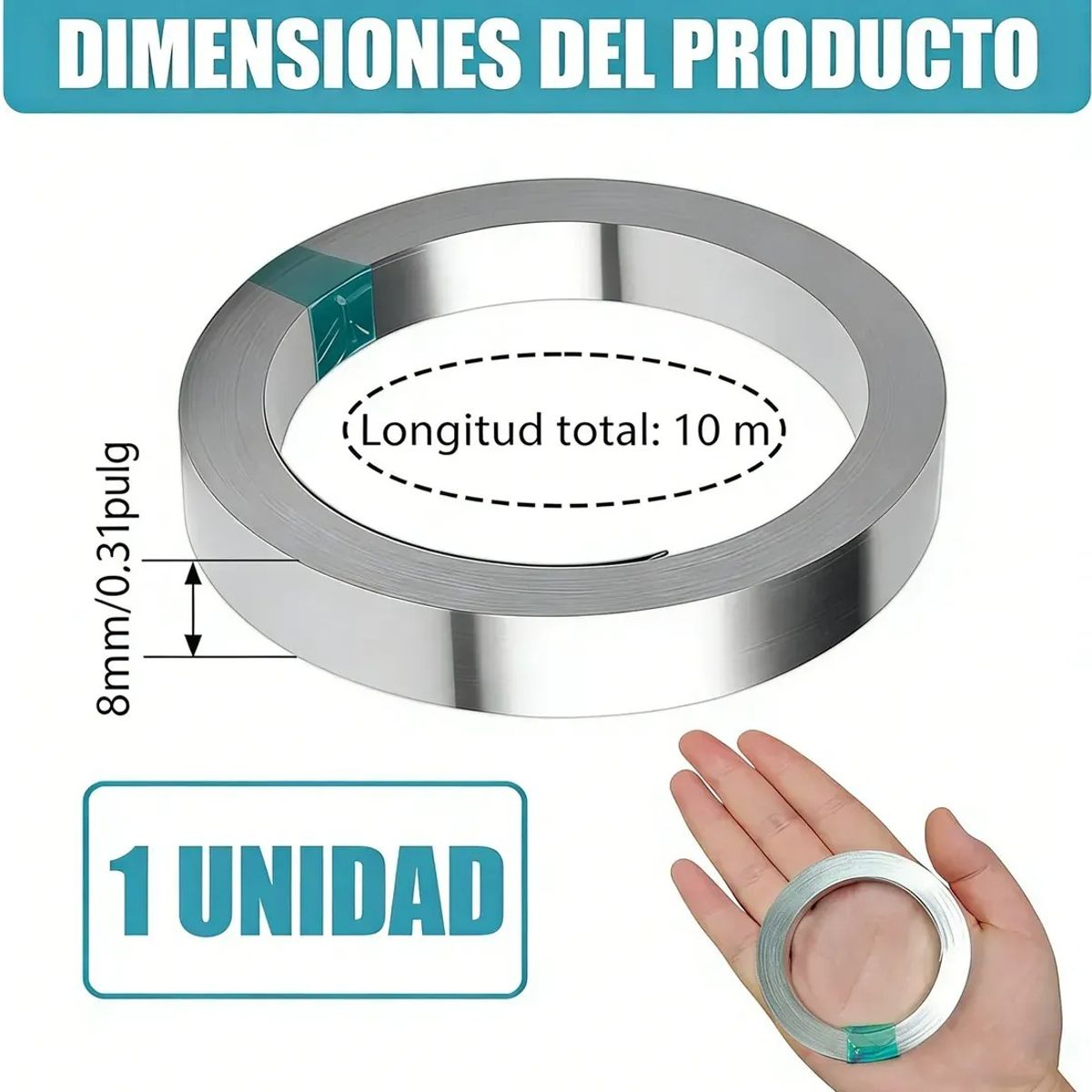 KUANGYE - Lámina Rollo 10m Cinta Niquel 0.12x8mm Para Soldar Puntos