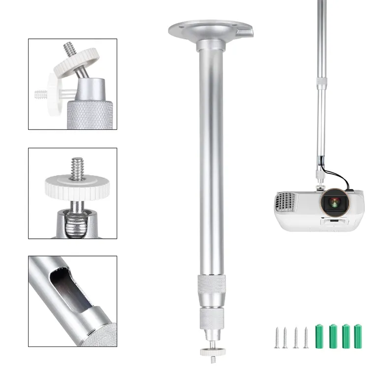GENERICO Soporte Proyector Extensible 30-60cm Metal Para Techo Pared