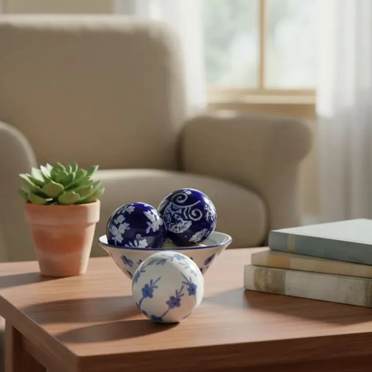 BRIC - Set De 3 Esferas Adornos Decorativos De Porcelana