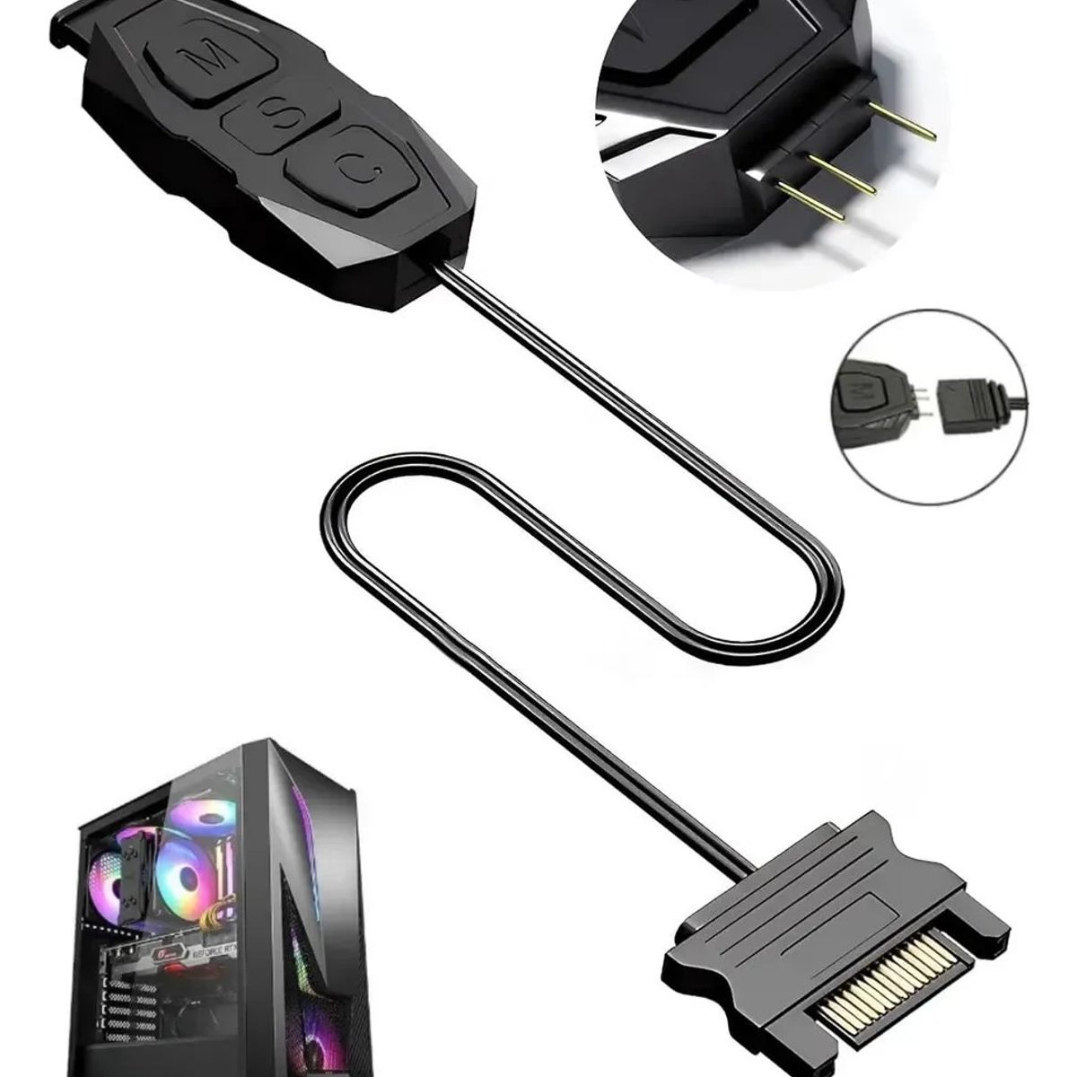 KUANGYE - Controlador Pc Gamer Argb 5v Para Ventiladores Cooler
