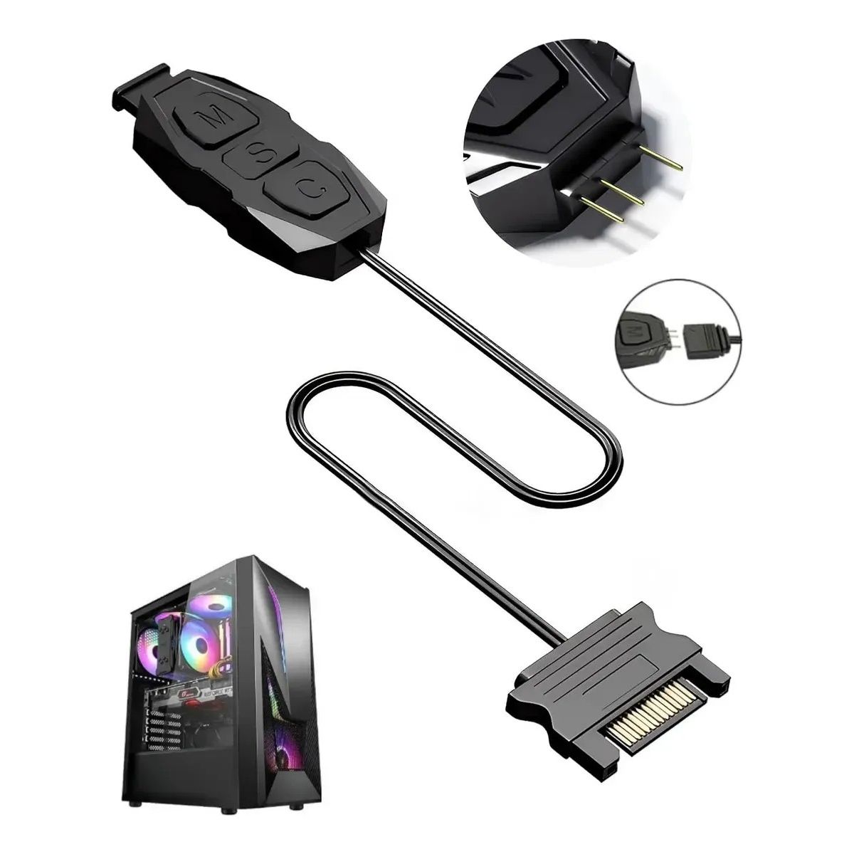 KUANGYE - Controlador Pc Gamer Argb 5v Para Ventiladores Cooler