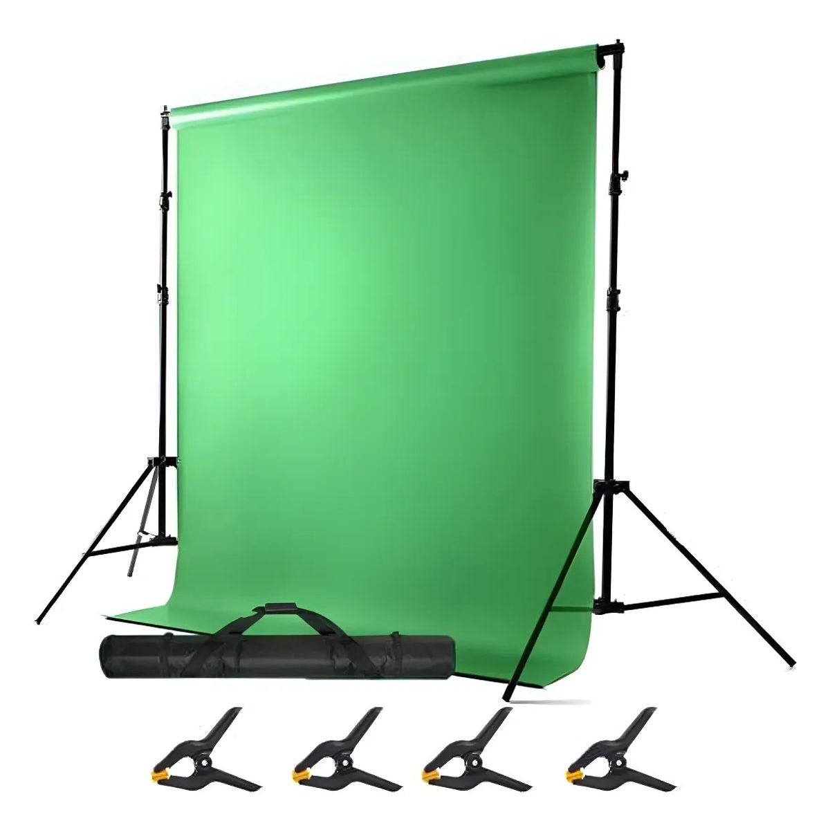 KUANGYE - Set Fondo Chroma Verde 2x3 Metros + Tripodes + Bolso Telón Lisa
