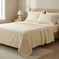 ARMONIA - Juego De Sabanas Algodon 800 Hilos Crema 2 Plazas