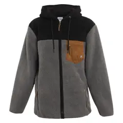NIXON - Polerón Hombre Sherpa Full Zipper Grey Black Brown