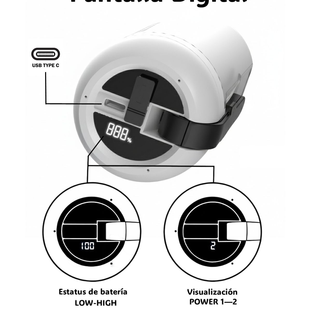 GEN - Bidet Portatil Ducha Arabe Recargable PotoClean blanco