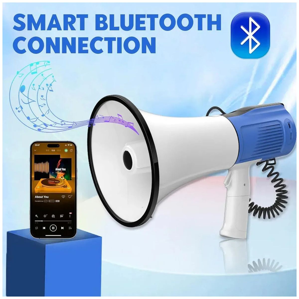 KUANGYE - Megafono Portatil Altavoz Fuerte 120w Bateria Recargable