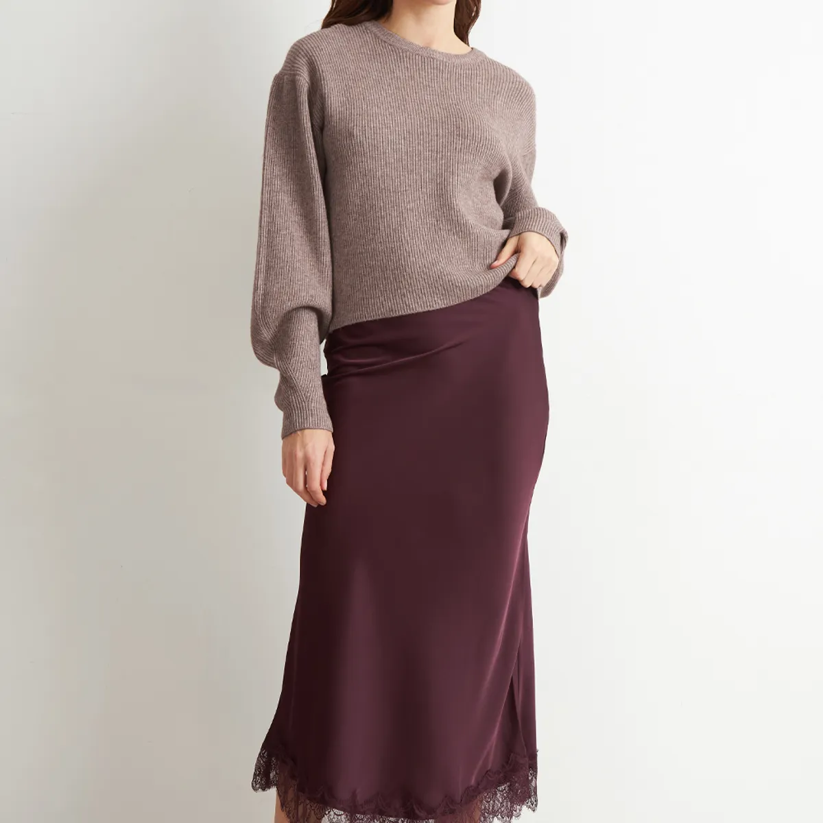 NICOPOLY - Sweater Jaspeado Cuello Redondo Khaki Nicopoly