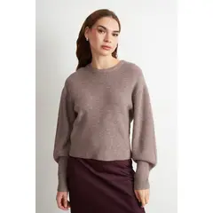 NICOPOLY - Sweater Jaspeado Cuello Redondo Khaki