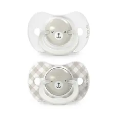 SUAVINEX - CHUPETE NOCHE Y DÍA FISIOLÓGICO SILICONA 6-18M 2U WILD GRIS