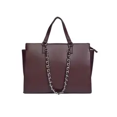 ZAPPA - Cartera Tote detalle cadena cadena Bordó