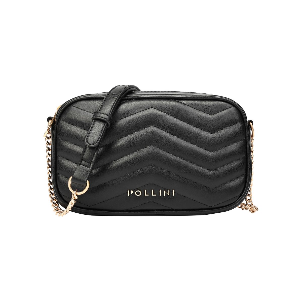 POLLINI - Cartera Bandolera detalle cadena Negro Pollini