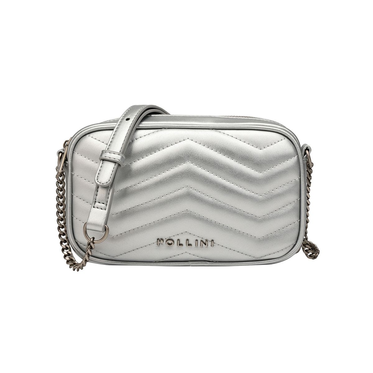 POLLINI - Cartera Bandolera detalle cadena Plateado Pollini