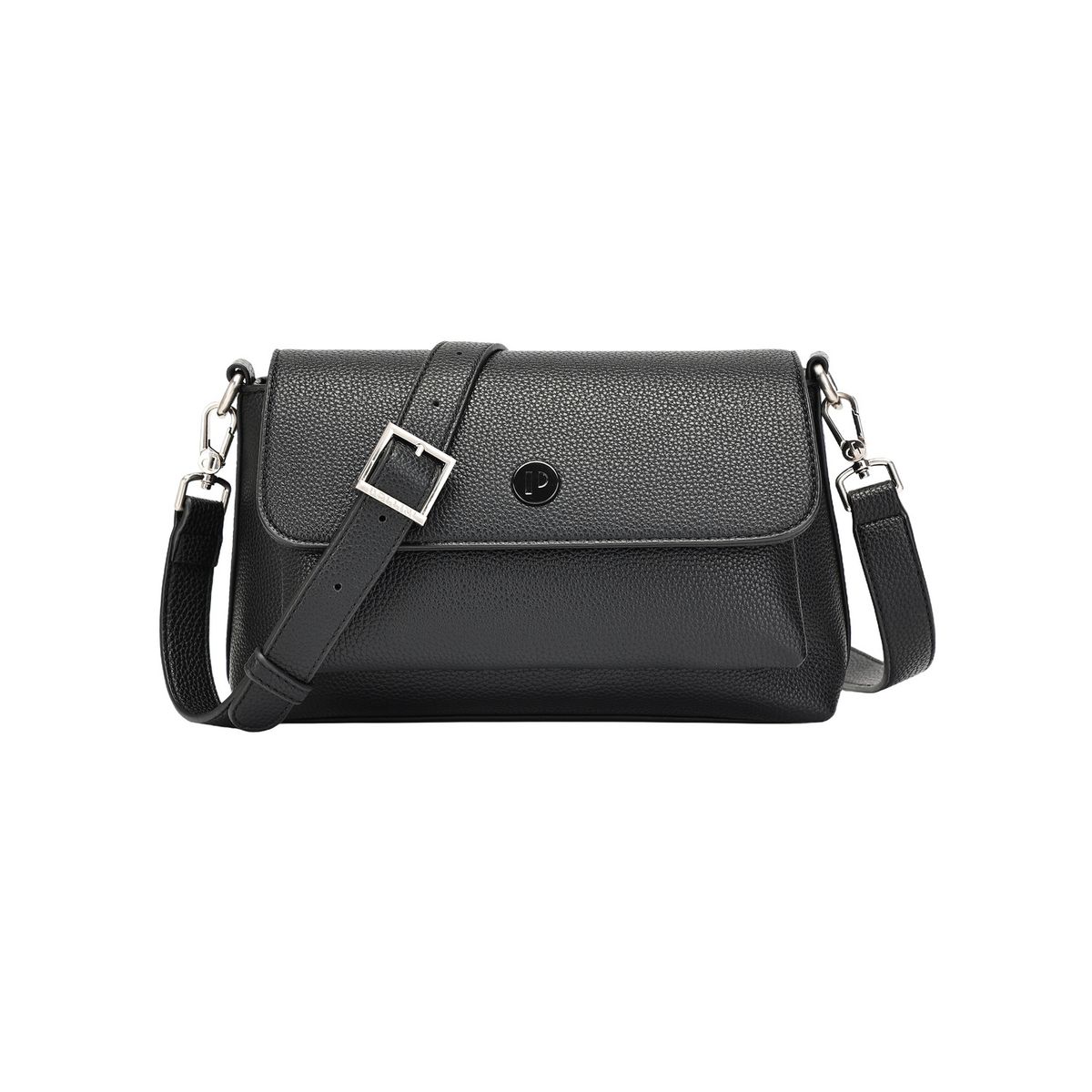 POLLINI - Cartera Bandolera con broche Negro Pollini