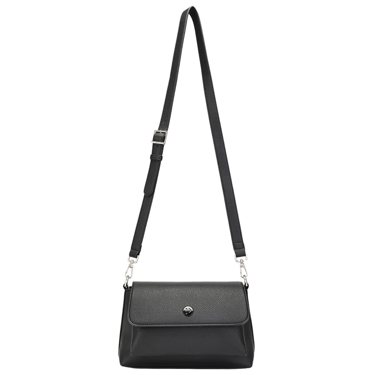 POLLINI - Cartera Bandolera con broche Negro Pollini