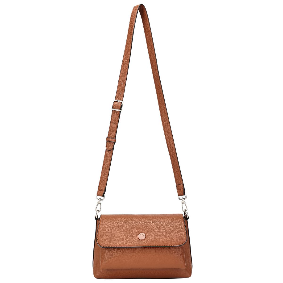 POLLINI - Cartera Bandolera con broche Marrón claro Pollini