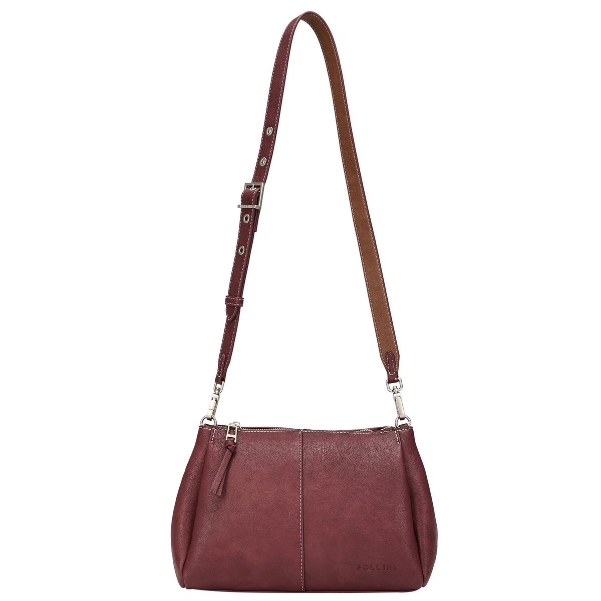 POLLINI - Cartera Bandolera Casual Bordó Pollini