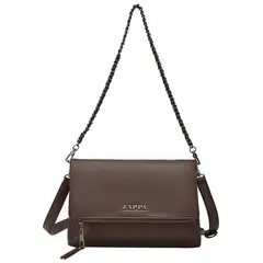 ZAPPA - Cartera Bandolera Tipo Sobre Cadena Marrón oscuro