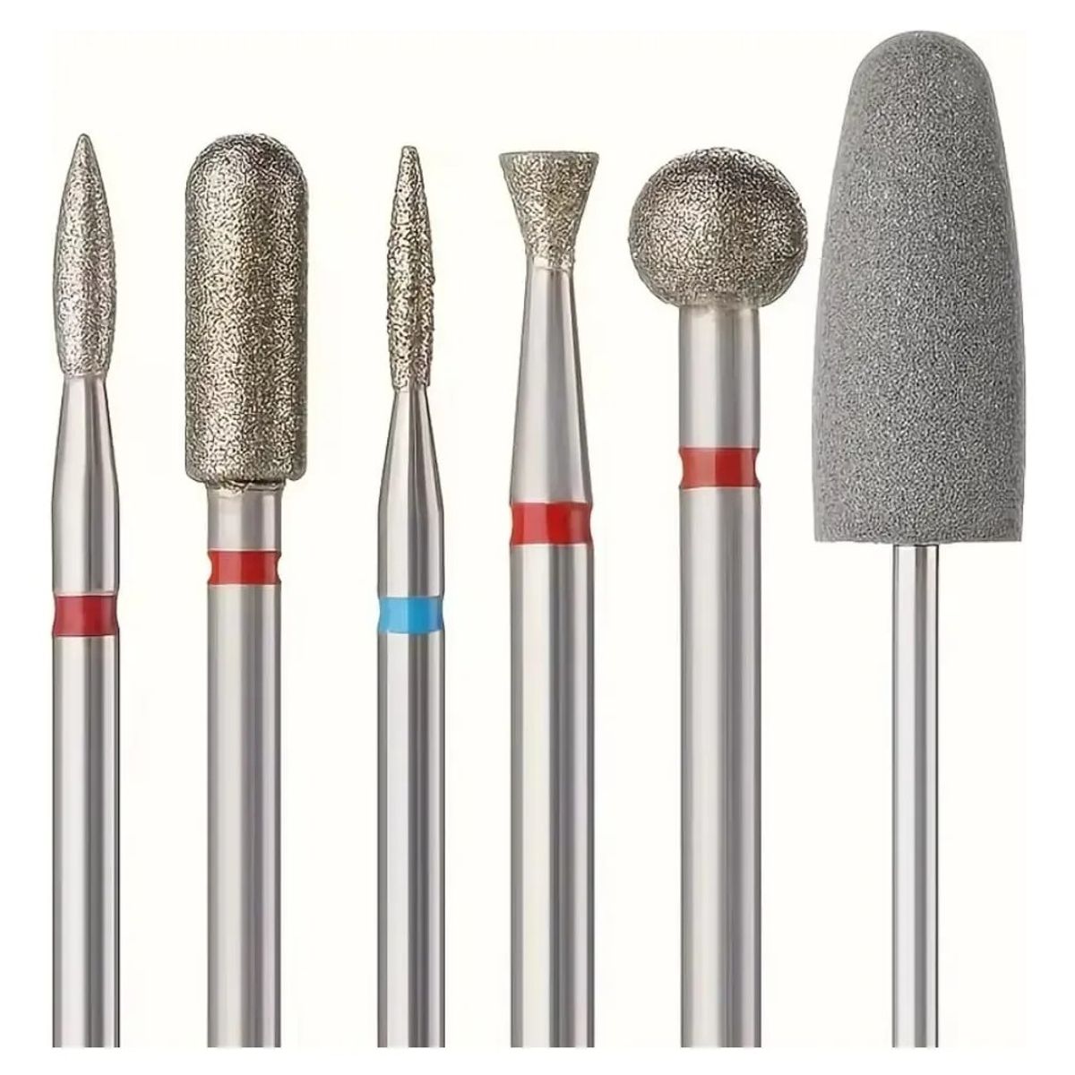 KUANGYE - 5 Fresas Diamantadas + 1 Silicona para Manicure
