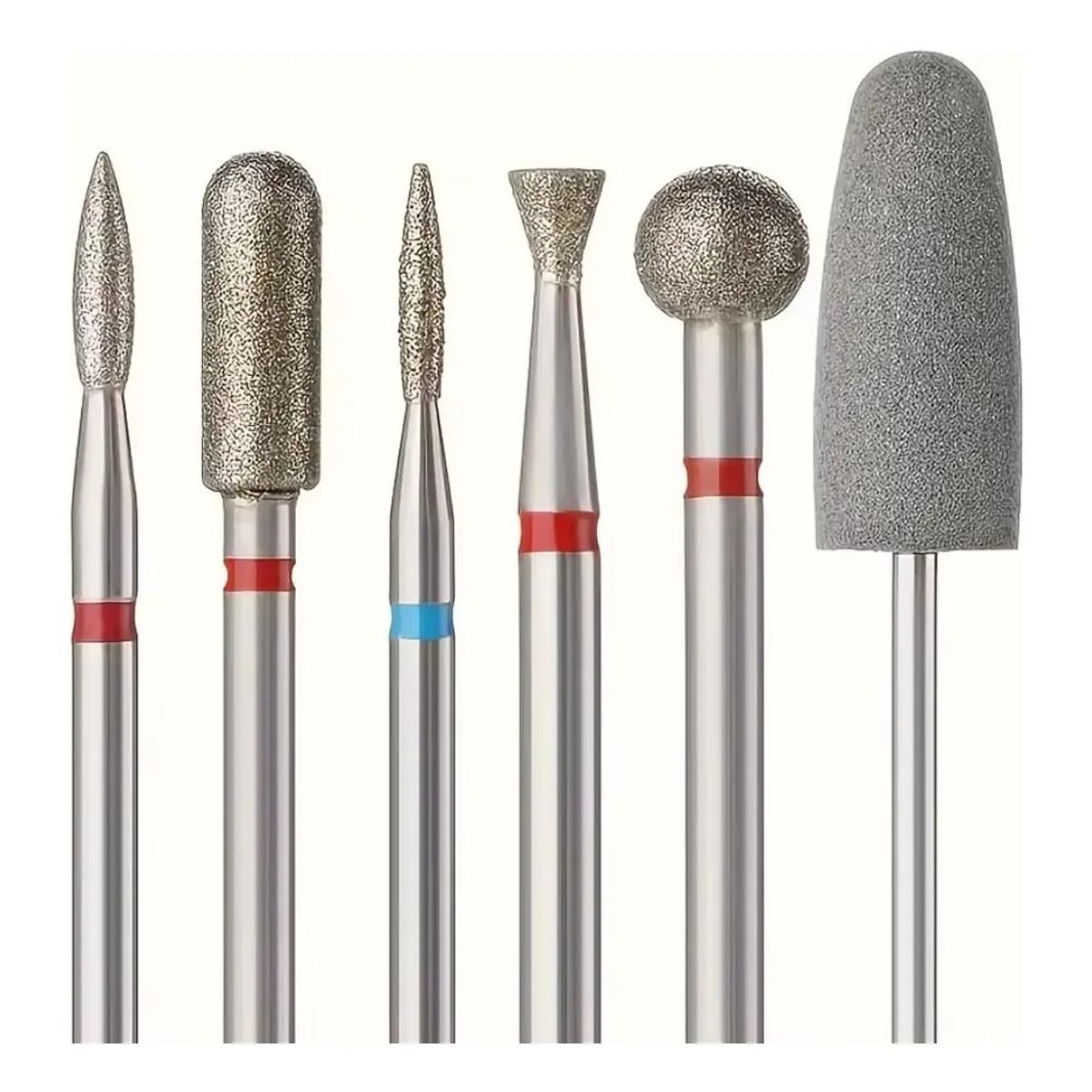 KUANGYE - 5 Fresas Diamantadas + 1 Silicona para Manicure