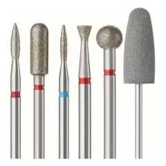 KUANGYE - 5 Fresas Diamantadas + 1 Silicona para Manicure