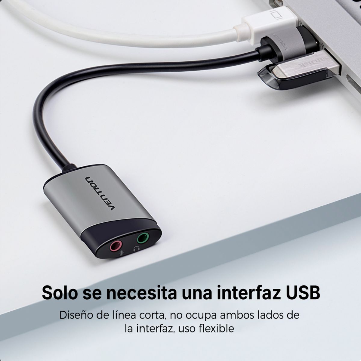VENTION - Tarjeta Sonido Externa Dual Jack 3,5 A Usb Vention Para Ps5