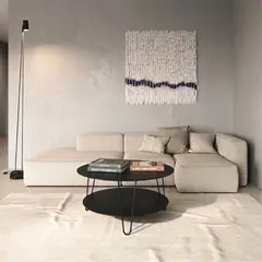 LIVING MARKET - Mesa de centro Askim 80×41 Negro Hecho a Mano