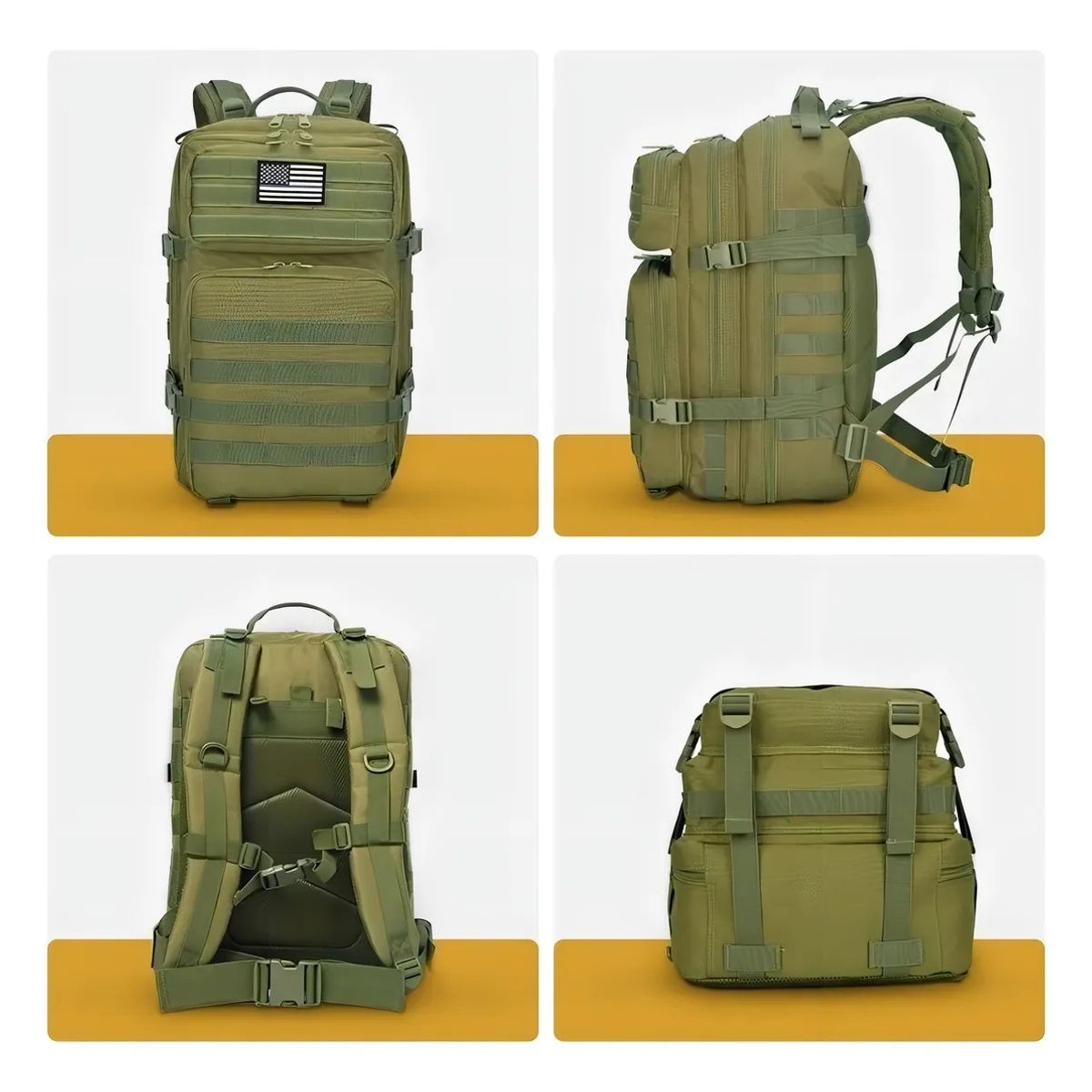 GENERICO - Mochila Tactica 50l Militares Multiusos Camping Notebook Color Verde